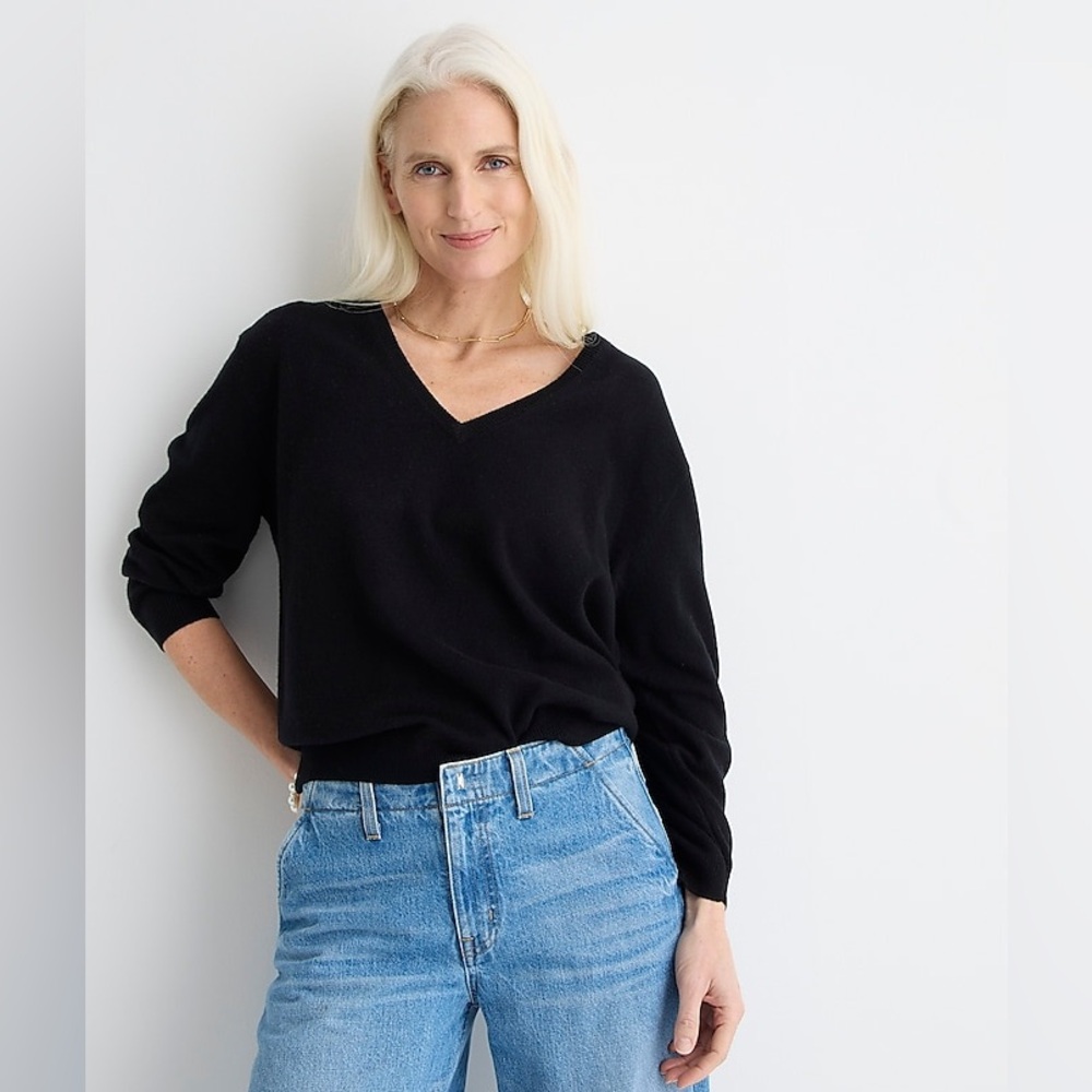 J. Crew Black V-Neck Sweater
